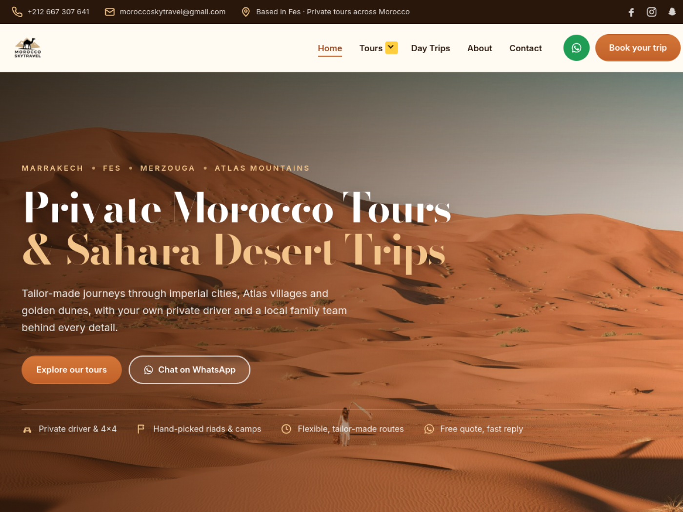 Morocco Sky Travel website screenshot